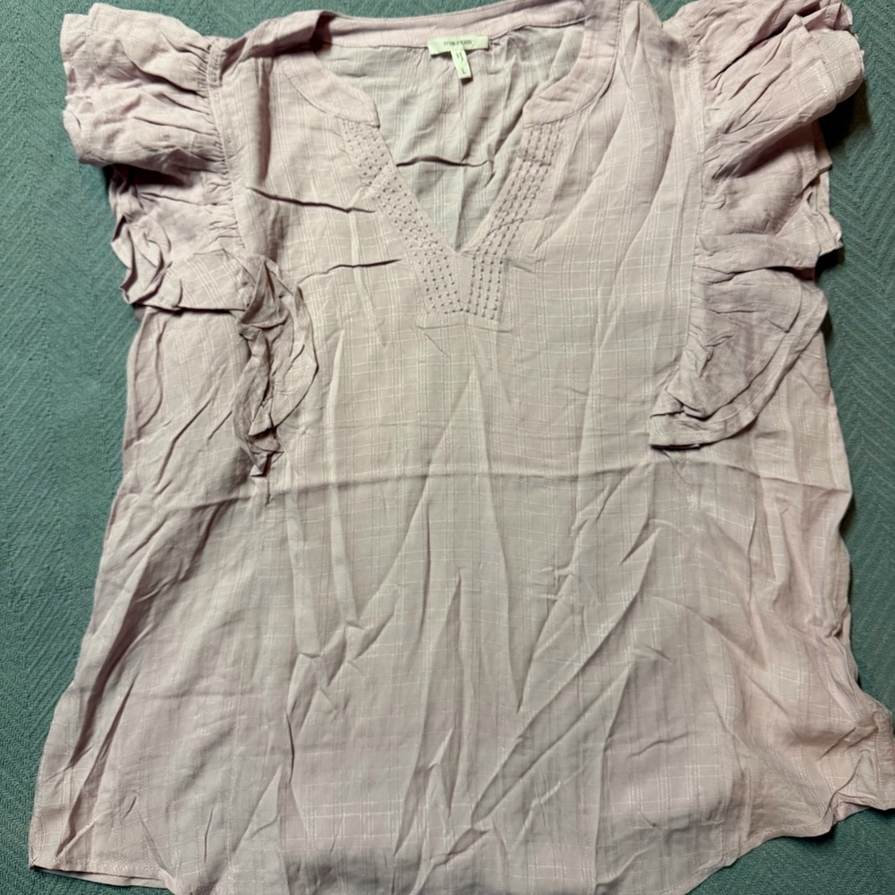 Maurices Blush Ruffled Blouse